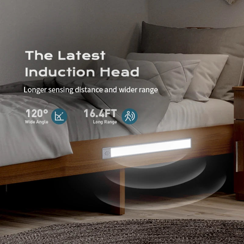Motion Sensor Cabinet Lights Dimmable LED Night Light Wireless USB Rechargeable Led Tube Light for Wardrobe 3Colors Night Lamp