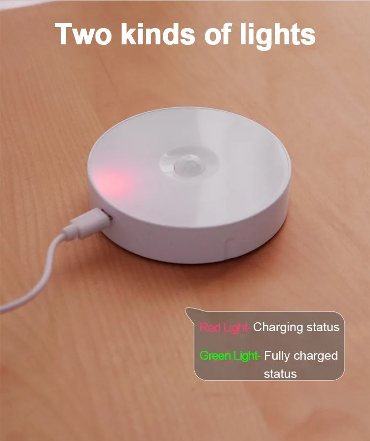 Motion Sensor Light Night Light USB Rechargeable Night Lamp for Kitchen Cabinet Wardrobe Lamp Staircase Wireless Closet Light