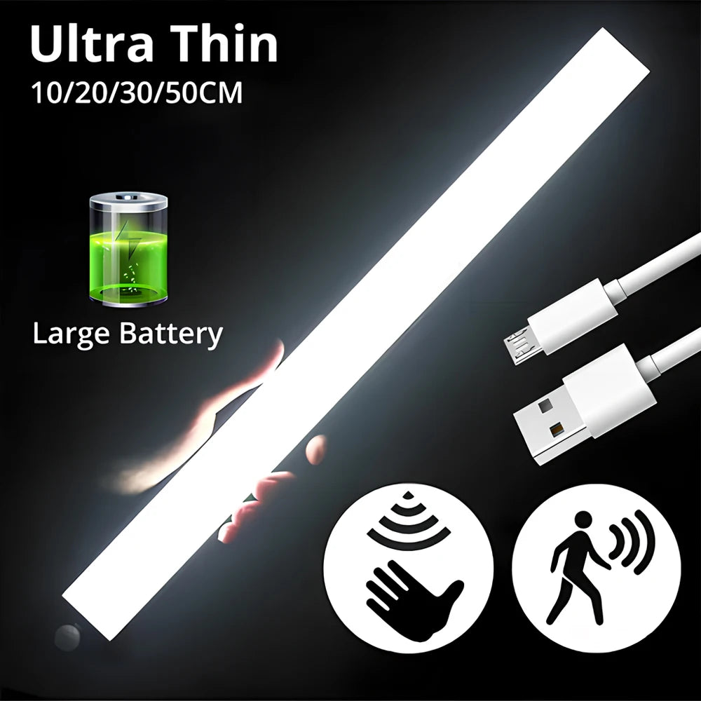 Motion Sensor Night Lights Wireless LED USB Rechargeable Magnetic For Wardrobe Room Closet Kitchen Aisle Detector Cabinet Lamp
