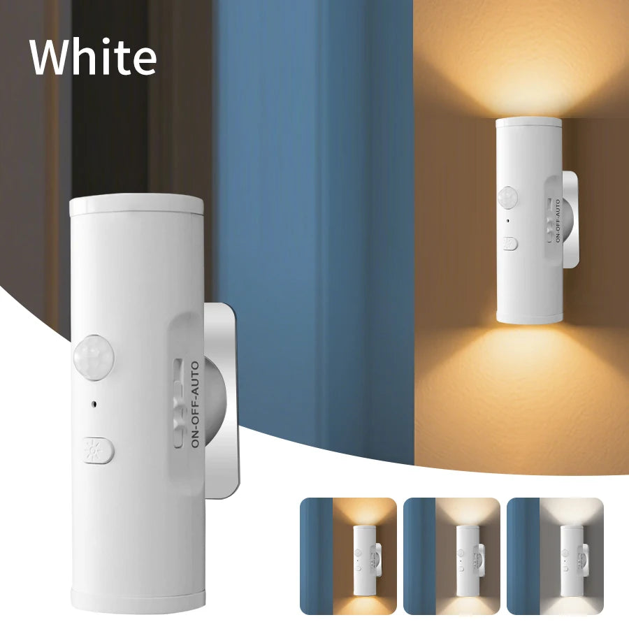 Motion Sensor Night Light Magnetic Up and Down Glowing Wall Lamp Rechargeable Night Lamp Closet Stairs Corridor Bedroom Decor