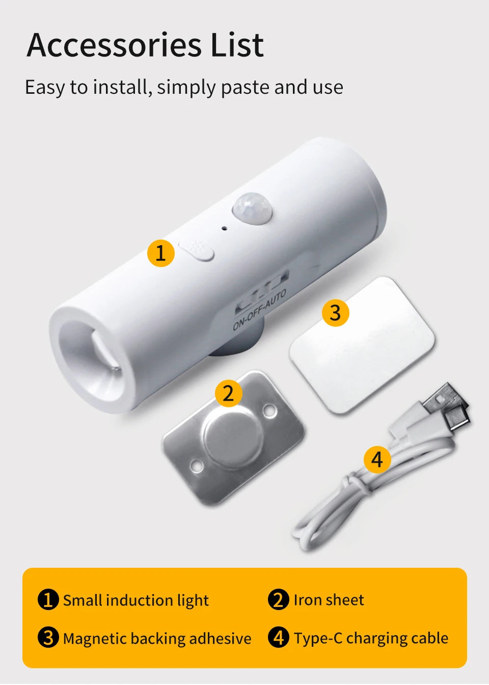 Motion Sensor Night Light Magnetic Up and Down Glowing Wall Lamp Rechargeable Night Lamp Closet Stairs Corridor Bedroom Decor