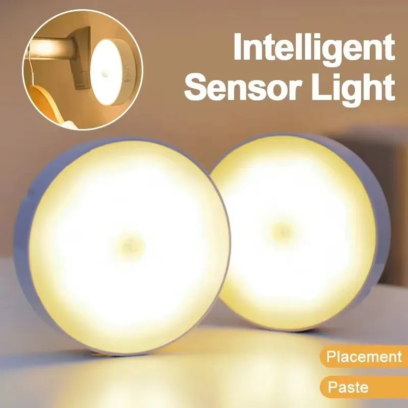 Motion Sensor LED Night Light USB Rechargeable Night Lamp For Kitchen Cabinet Wardrobe Lamp Staircase Wireless Closet Light