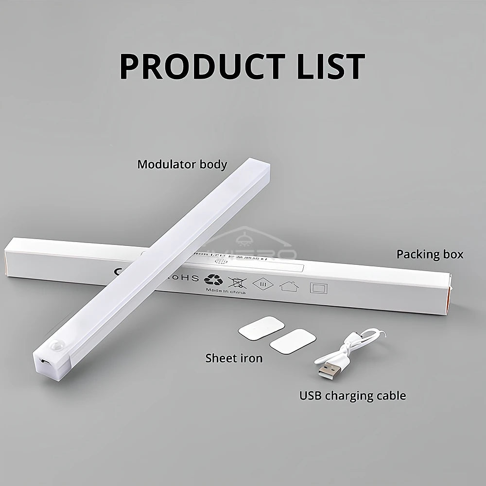 Motion Sensor Night Lights Wireless LED Lamp USB Rechargeable Magnetic For Wardrobe Room Closet Kitchen Aisle Tube Detector Bulb