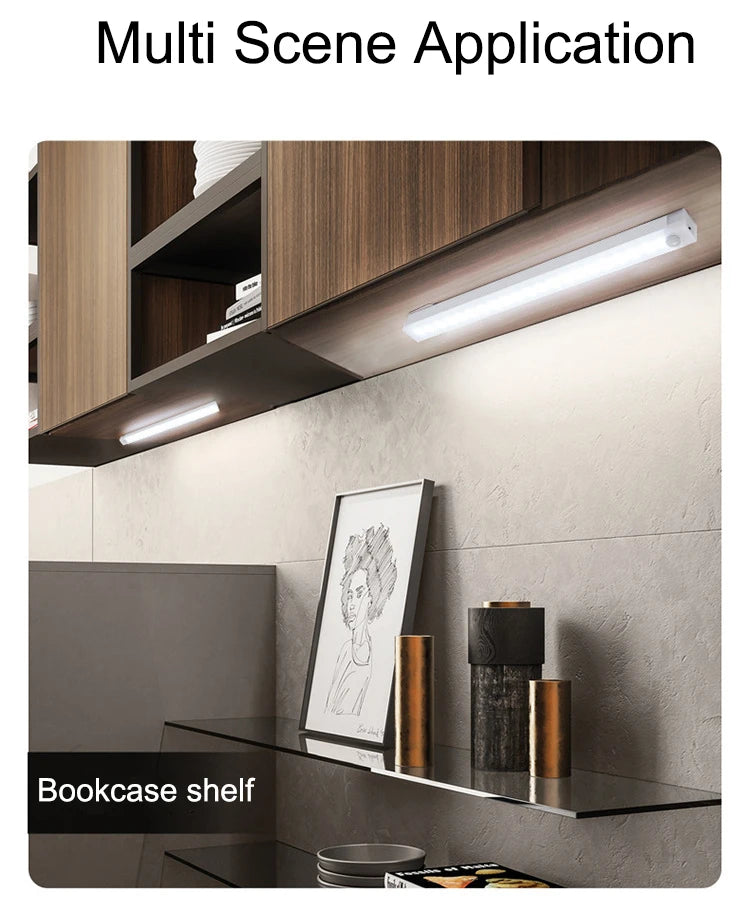 Motion Sensor LED Night Lights Wireless – Energy-Saving Backlight for Cabinet, Staircase & Home Kitchen