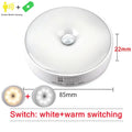 Motion Sensor Light LED USB NightLights Round Chargeable Lamp For Bedroom Kitchen Stair Hallway Wardrobe Lighting Cupboard Lamp