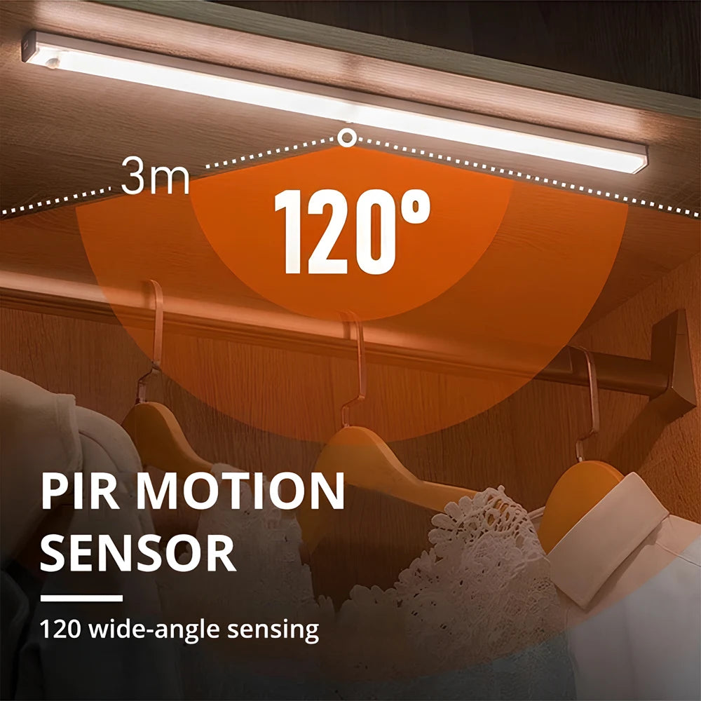 Motion Sensor Night Lights Wireless LED USB Rechargeable Magnetic For Wardrobe Room Closet Kitchen Aisle Detector Cabinet Lamp