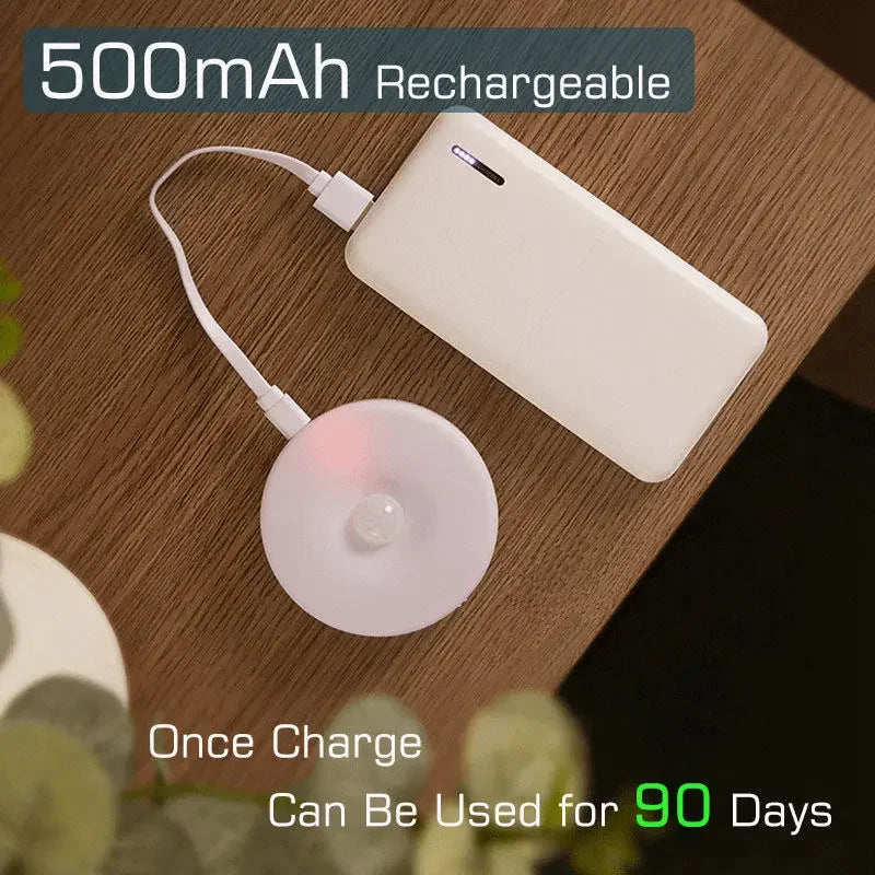 Motion Sensor Night  Light USB Rechargeable Light LED Lamp for Kitchen Bedroom Stairs Hallway Cabinet Closet Wardrobe Nightlight