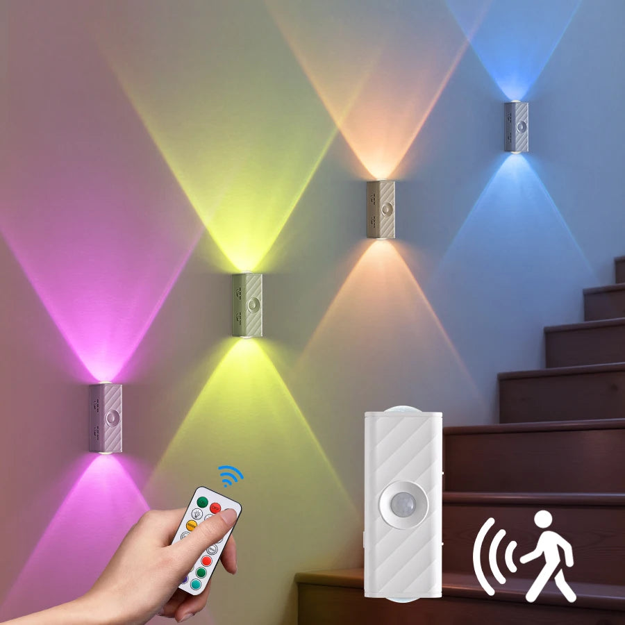 Motion Sensor LED Night Light with Remote Controller Magnetic Wall Lamp for Kitchen Stairs Wardrobe Corridor Bedroom Decor
