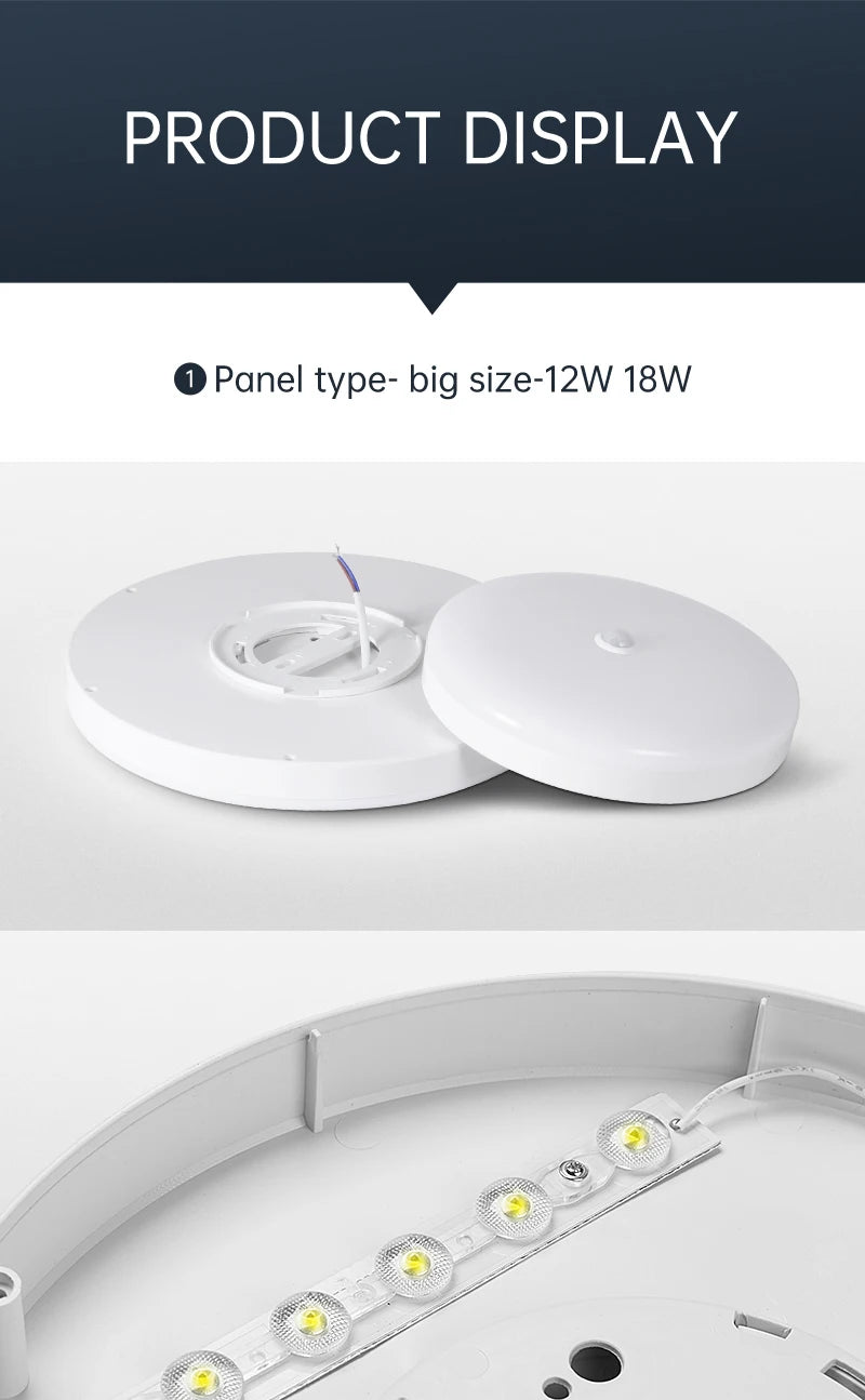 Motion Sensor Ceiling Light Modern Smart Sensor LED Lamp Human Infrared Sensing Lamp Indoor for Garage Corridor Lighting Fixture