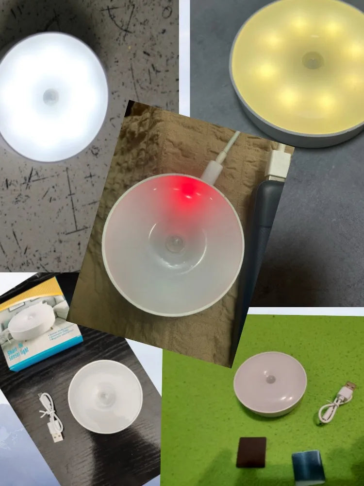 Motion Sensor Light Night Light USB Rechargeable Night Lamp for Kitchen Cabinet Wardrobe Lamp Staircase Wireless Closet Light