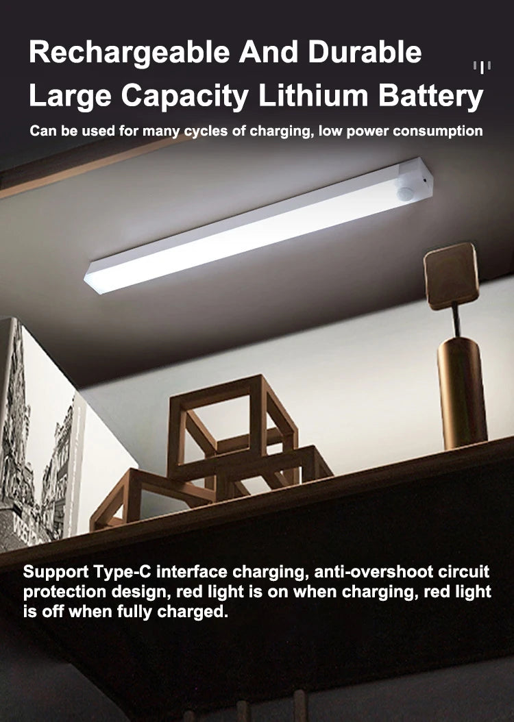 Motion Sensor LED Night Lights Wireless – Energy-Saving Backlight for Cabinet, Staircase & Home Kitchen