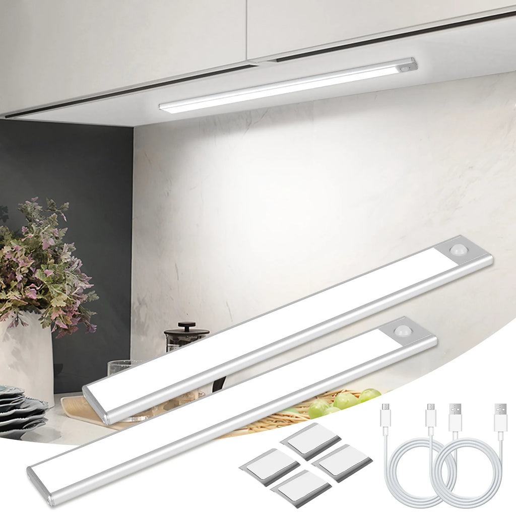 Motion Sensor Light Dimmable USB Rechargeable Lamp 3 Colors Night Light Cabinet Light Bedside Lamps  Battery Lamp LED Light Fixt