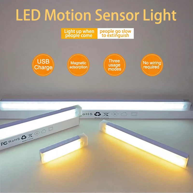 Motion Sensor LED Night Lights Wireless – Energy-Saving Backlight for Cabinet, Staircase & Home Kitchen