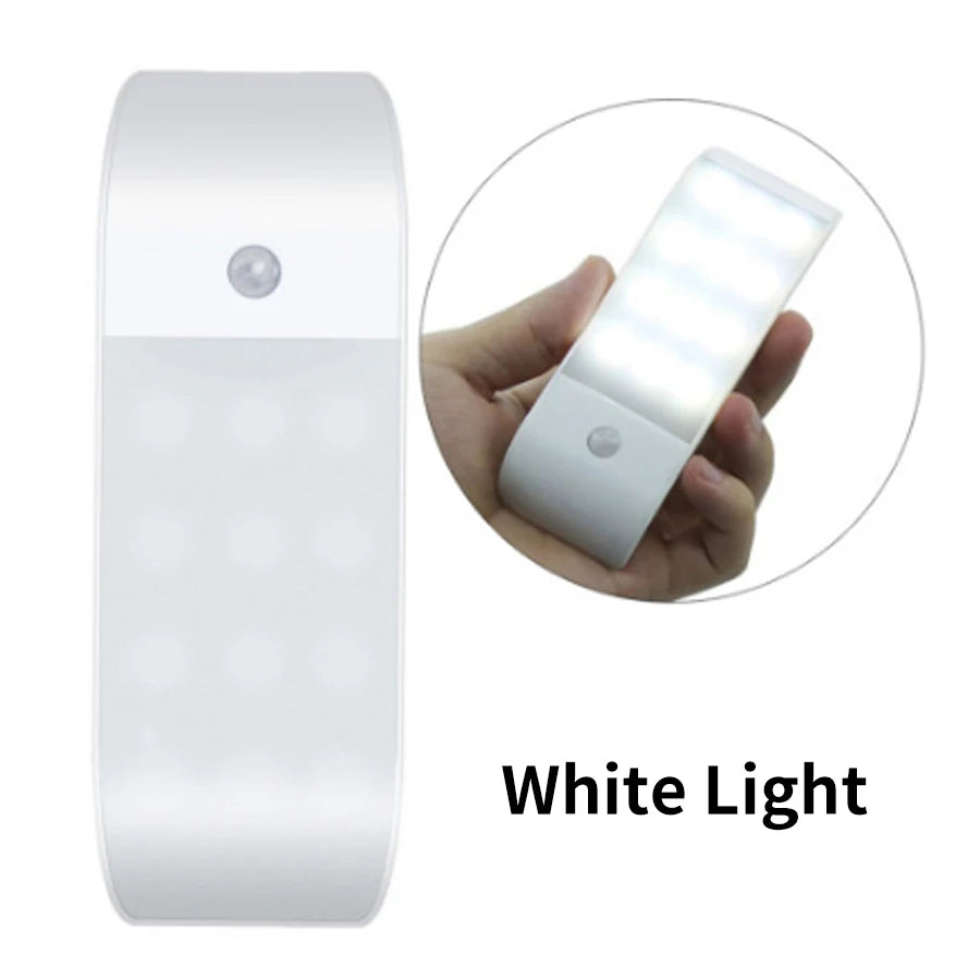 Motion Sensor LED Night Light Wireless Rechargeable Powered LED Cabinet Lamp For Bedroom Kitchen Wardrobe Staircase Lighting