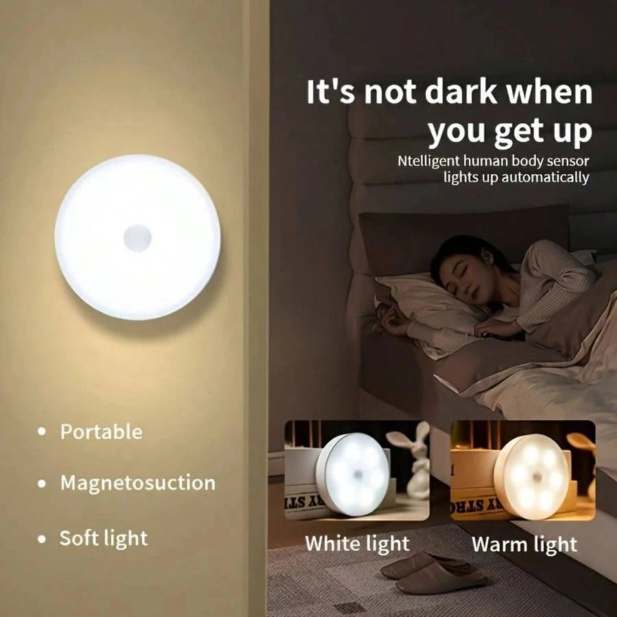 Motion Sensor Night Light,Wireless LED Cabinet Light w/PIR Motion Detection,Bedroom Stairs Hallway Closet,Smart Wall Lamp Room