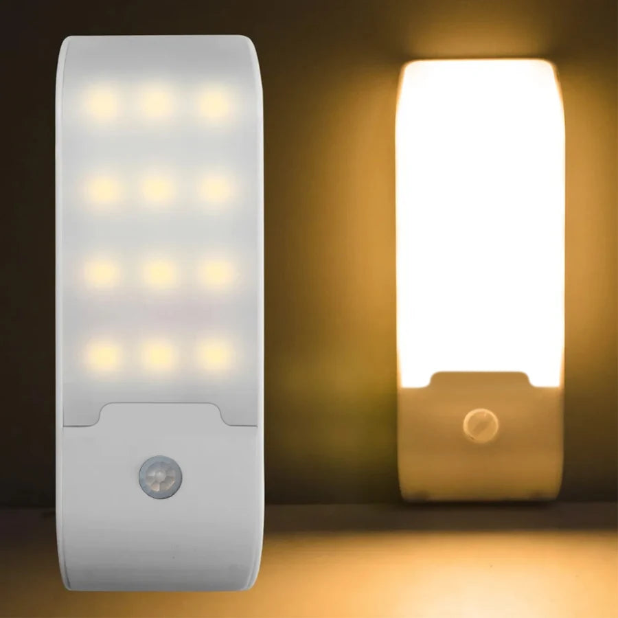 Motion Sensor LED Night Light Wireless Rechargeable Powered LED Cabinet Lamp For Bedroom Kitchen Wardrobe Staircase Lighting