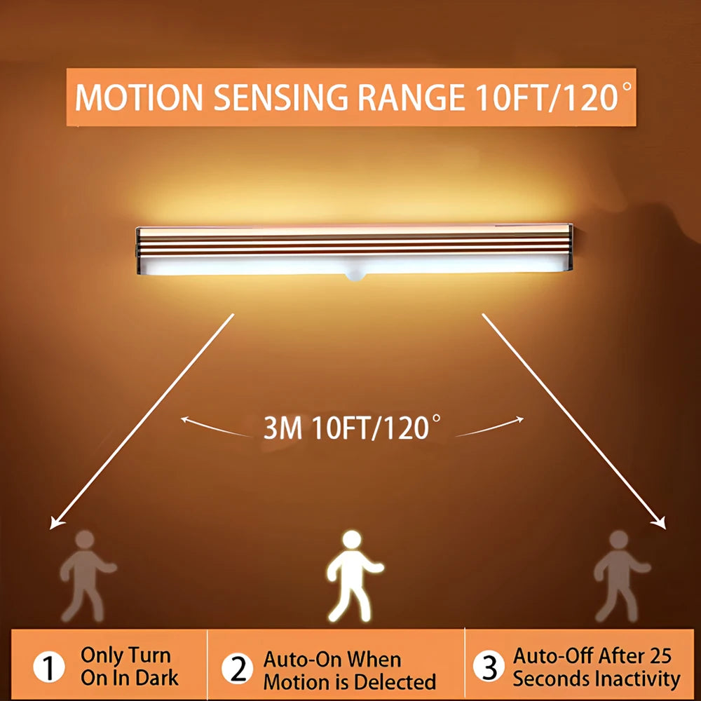 Motion Sensor Night Lights Wireless LED USB Rechargeable Magnetic For Wardrobe Room Closet Kitchen Aisle Detector Cabinet Lamp