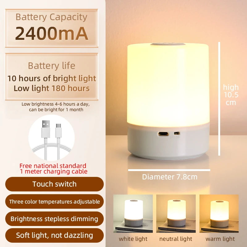 Motion Sensor Cabinet Lights Dimmable LED Night Light Wireless USB Rechargeable Led Tube Light for Wardrobe 3Colors Night Lamp