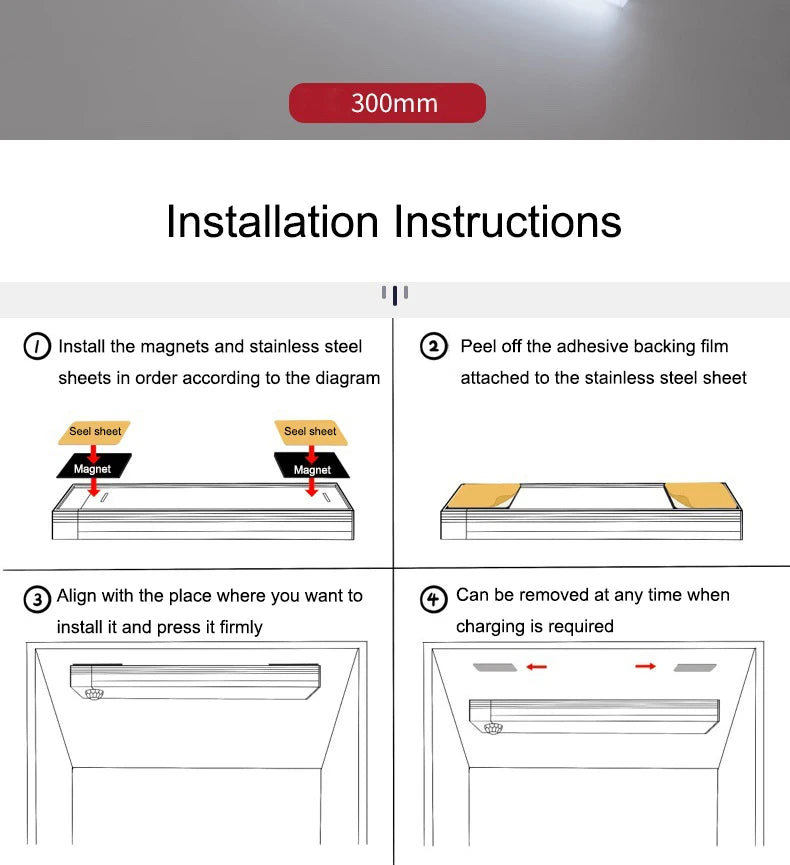 Motion Sensor LED Night Lights Wireless – Energy-Saving Backlight for Cabinet, Staircase & Home Kitchen