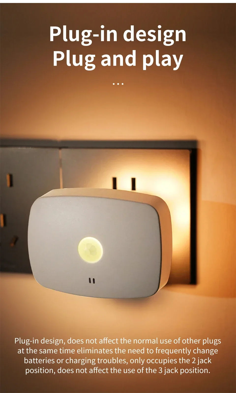 Motion Sensor Led Night Light EU US Plug Infrared Smart Sensor Wall Lamp Bedroom Toilet Hallway Kitchen Kid Nightlight 220V 110V