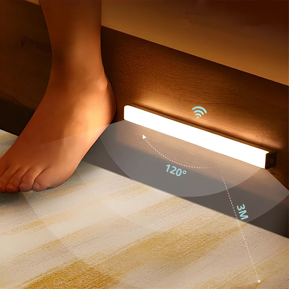 Motion Sensor Night Lights Wireless LED USB Rechargeable Magnetic For Wardrobe Room Closet Kitchen Aisle Detector Cabinet Lamp