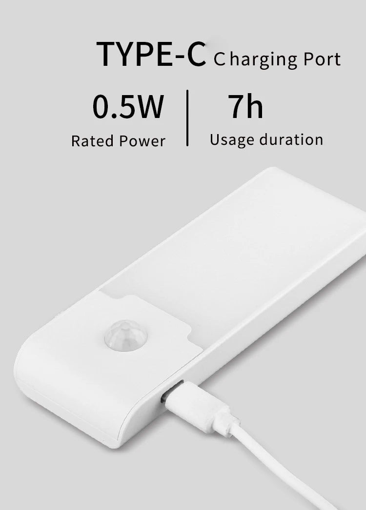 Motion Sensor LED Night Light Rechargeable Night Lamp Bedside Portable Kitchen Cabinet Night Lights for Bedroom Stairs Hallway