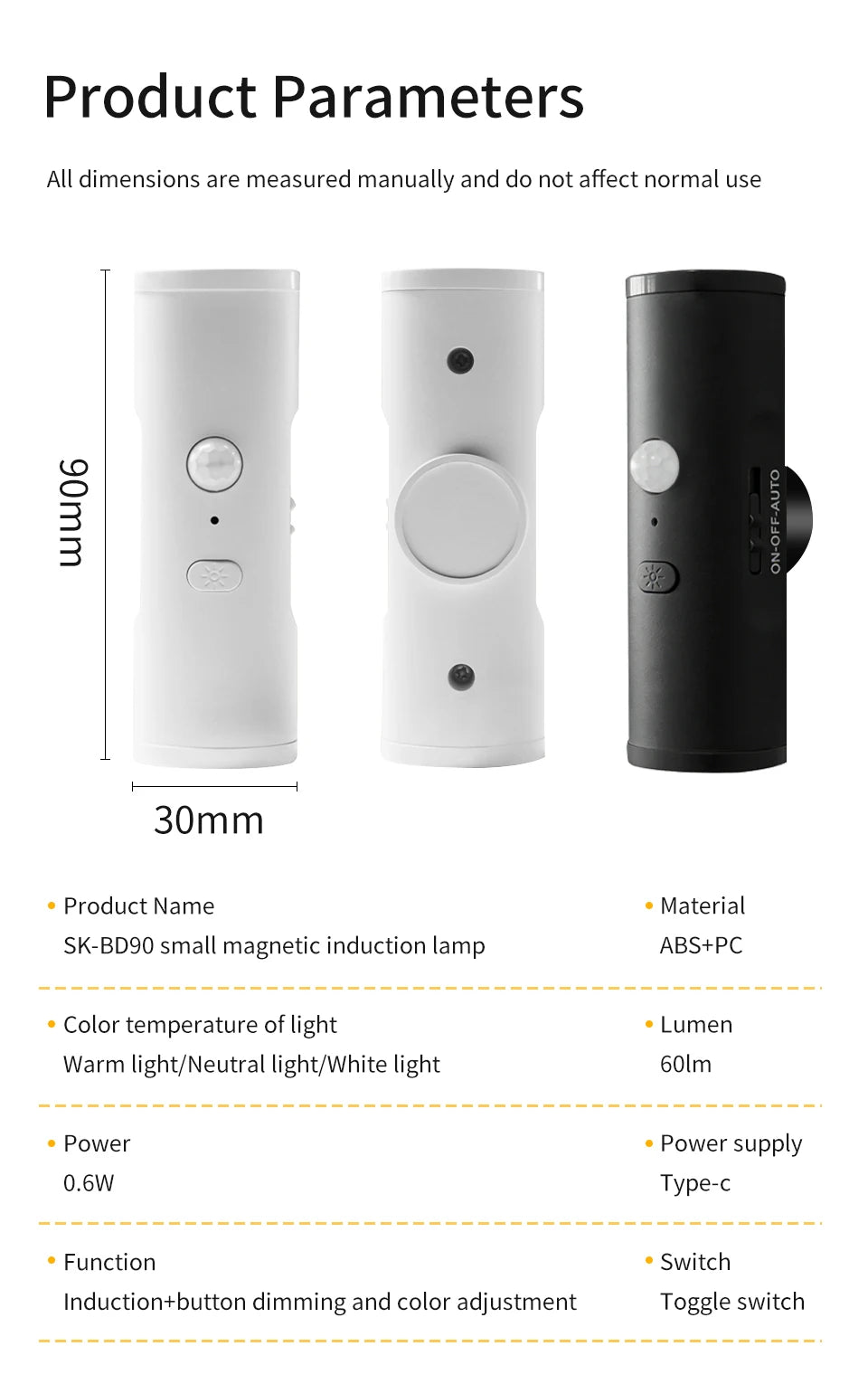 Motion Sensor Night Light Magnetic Up and Down Glowing Wall Lamp Rechargeable Night Lamp Closet Stairs Corridor Bedroom Decor