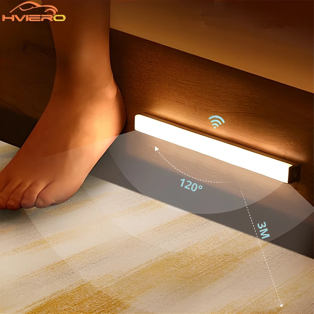 Motion Sensor Light Wireless LED Night Light USB Rechargeable Light Cabinet Wardrobe Lamp Staircase Backlight For Kitchen LED