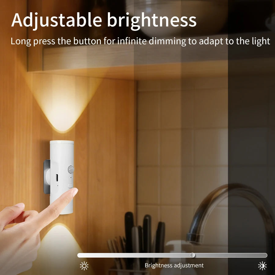 Motion Sensor Night Light Magnetic Up and Down Glowing Wall Lamp Rechargeable Night Lamp Closet Stairs Corridor Bedroom Decor