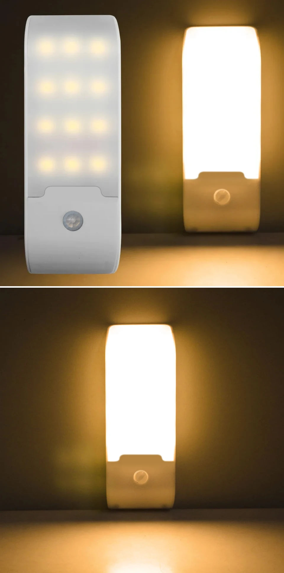 Motion Sensor LED Night Light Wireless Rechargeable Powered LED Cabinet Lamp For Bedroom Kitchen Wardrobe Staircase Lighting